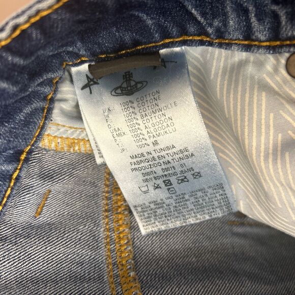 Vivienne Westwood Anglomania Jeans Size 27 New Boyfriend Style Distressed - Picture 11 of 12